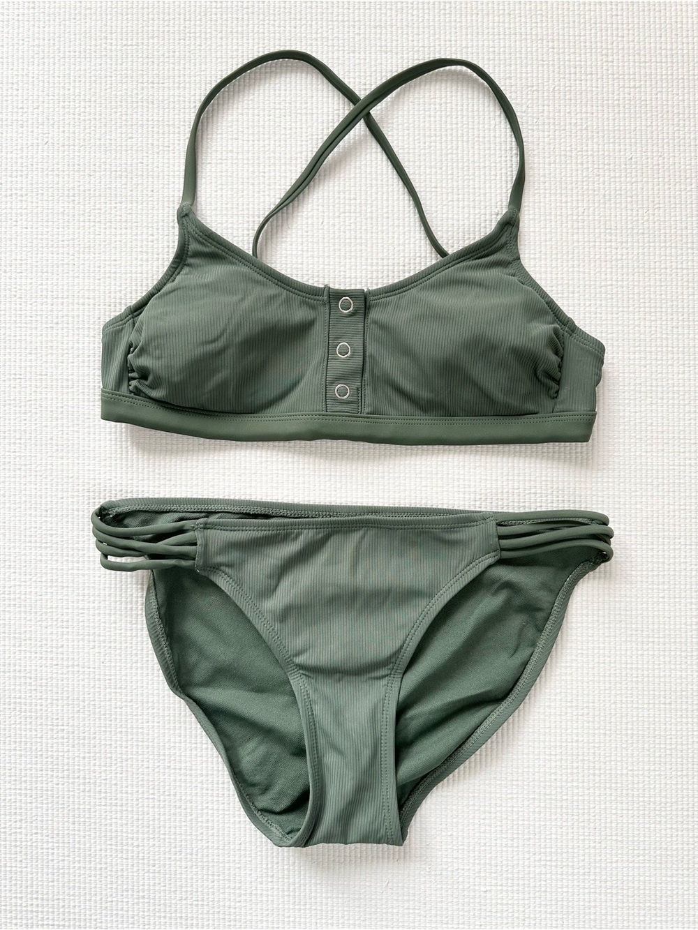 Olive Green Strappy Bikini Set